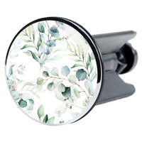 WASCHBECKENSTÖPSEL Eukalyptus - Weiß, Kunststoff/Metall (4/7/7cm) - Sanilo