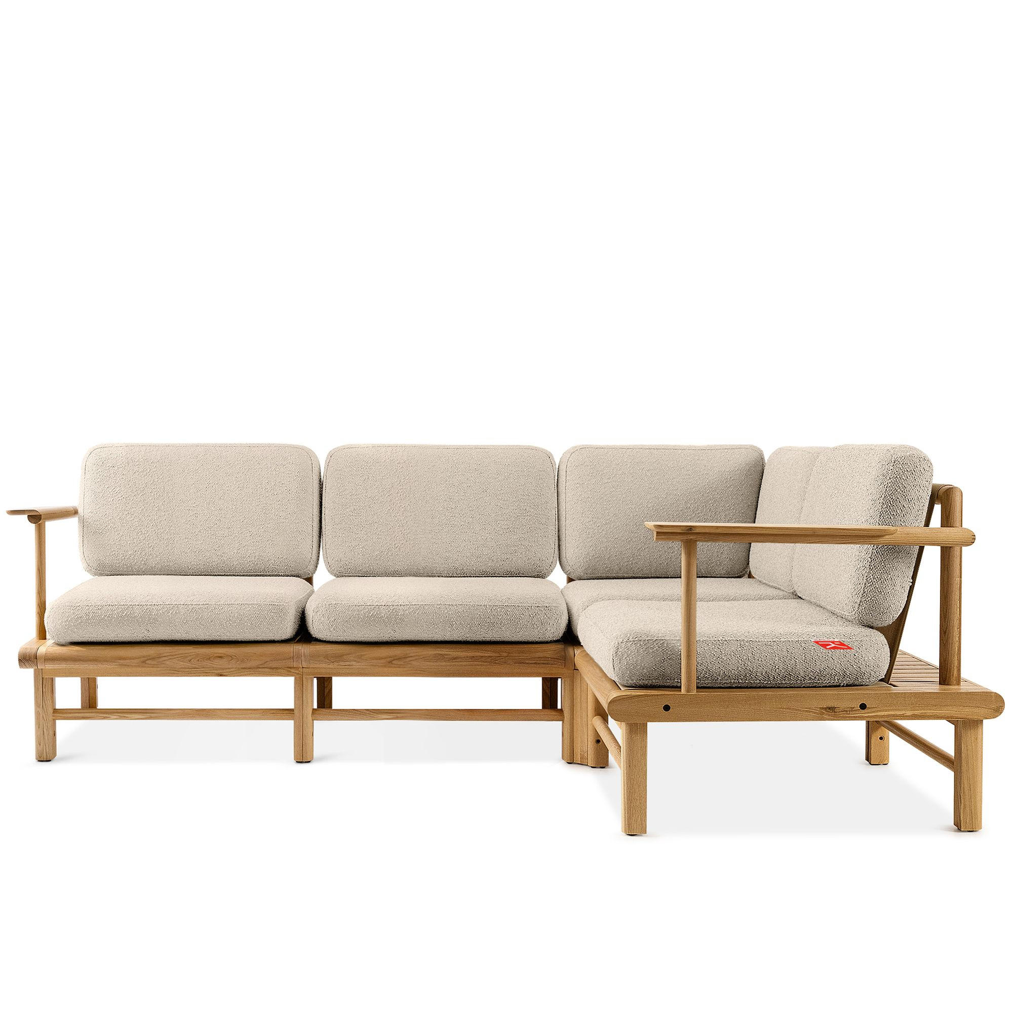 LOUNGESOFA ATREDA rechts - Creme, Holz/Textil (230/74/160cm) - KONSIMO®