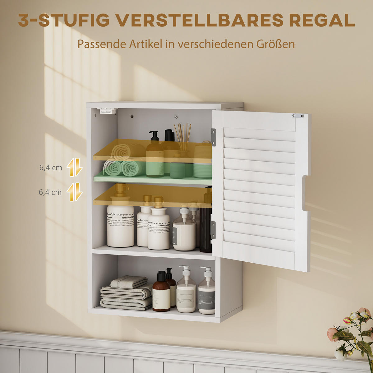 HÄNGESCHRANK MDF Weiß - Weiß, Holzwerkstoff (20/60/40cm) - HOMCOM