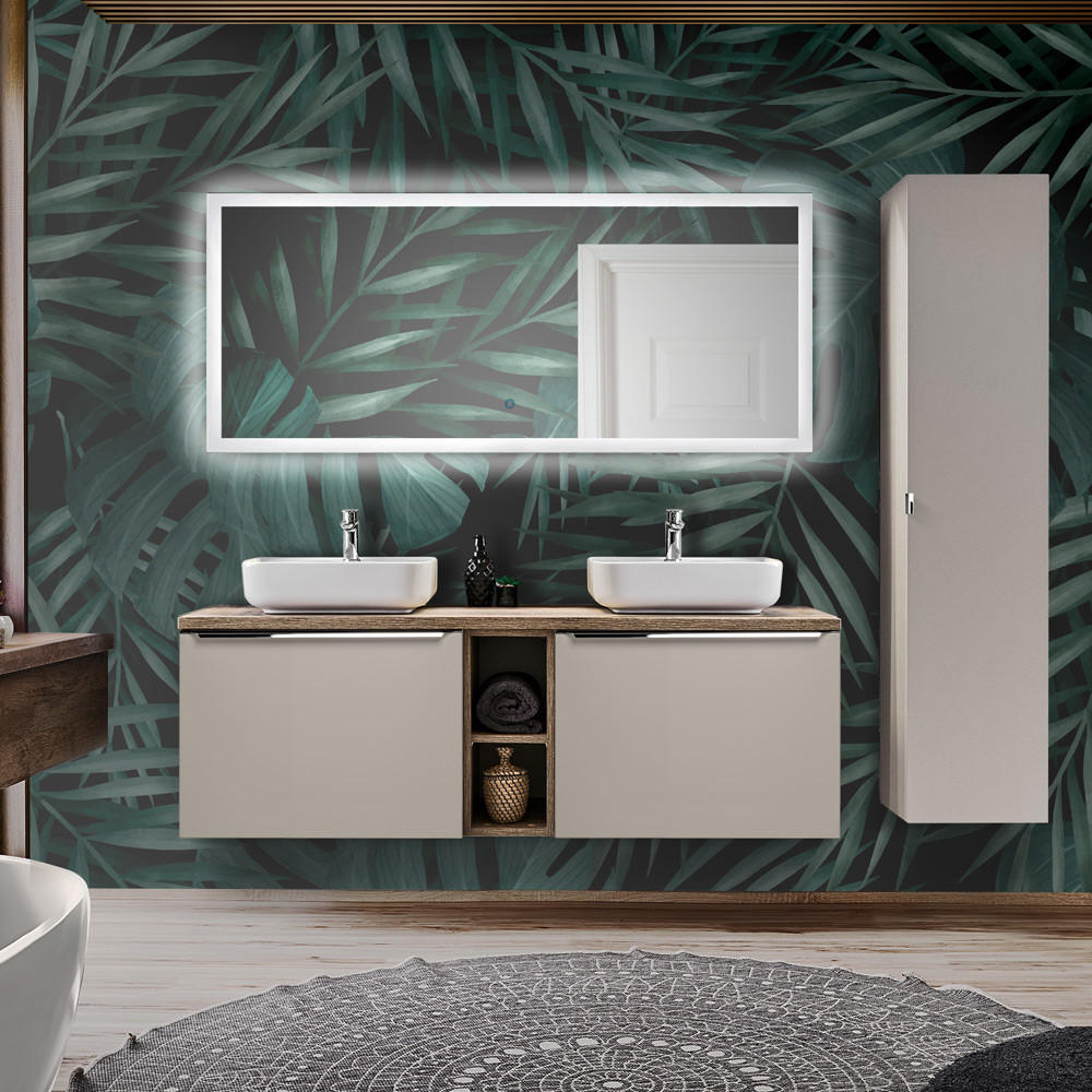 Lomado Badmöbel-Set Beige 225x200x46 cm