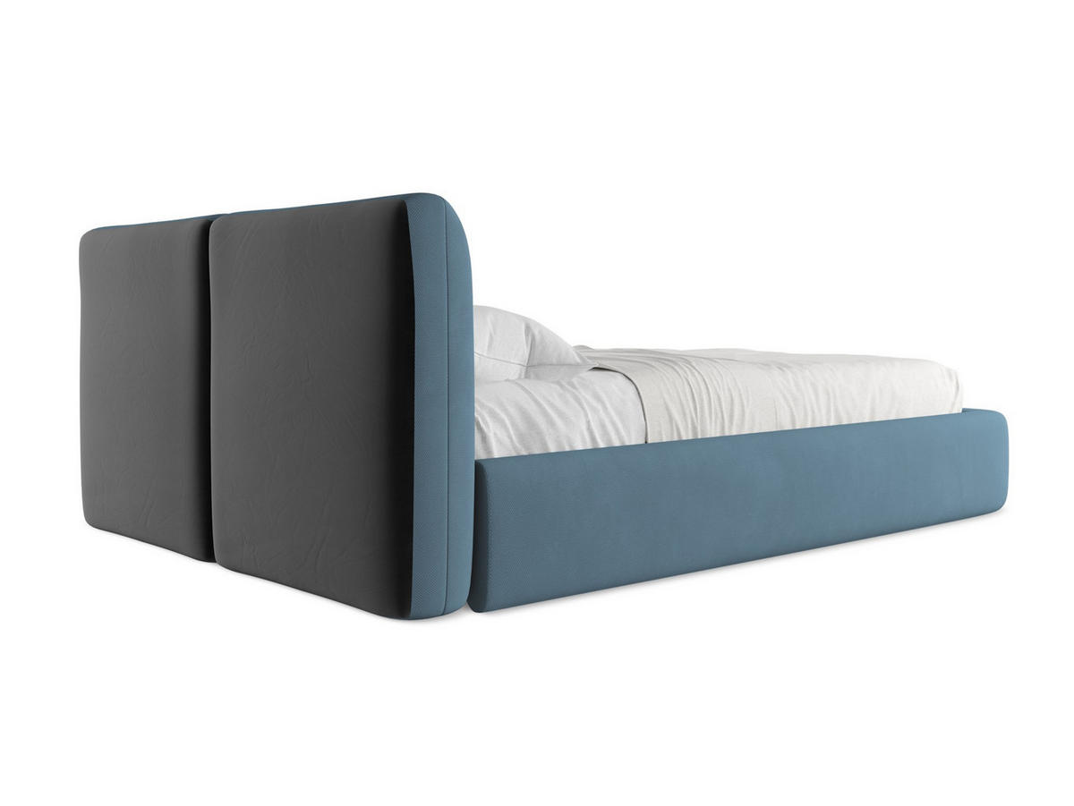 POLSTERBETT mit Bettkasten und Lattenrost 160x228 Blau - Blau/Blaugrau, Kunststoff/Textil (140/200cm) - Makamii