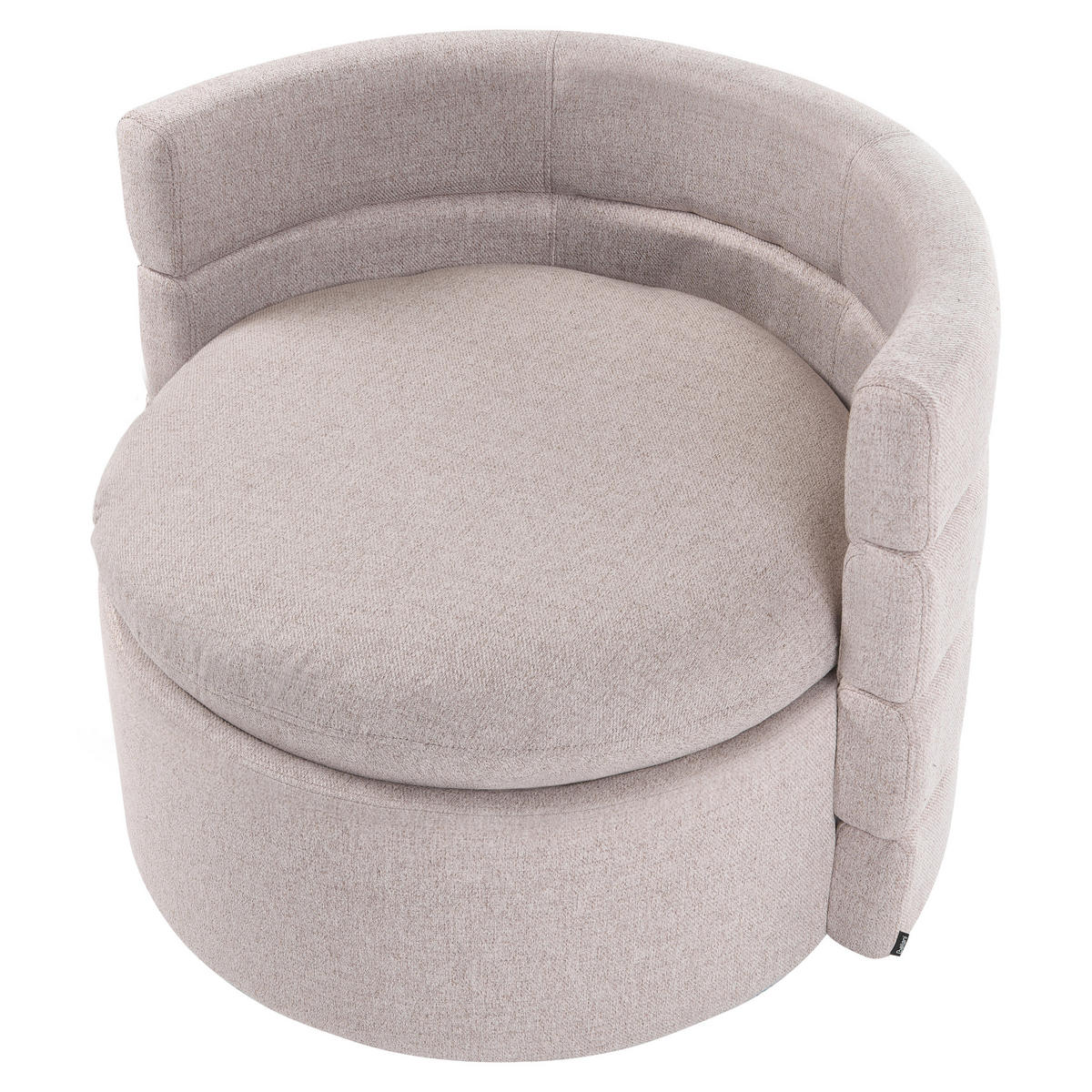 DREHSESSEL mit Stauraum Stoff Beige Randers - Beige, Textil (79/62/72cm) - Beliani