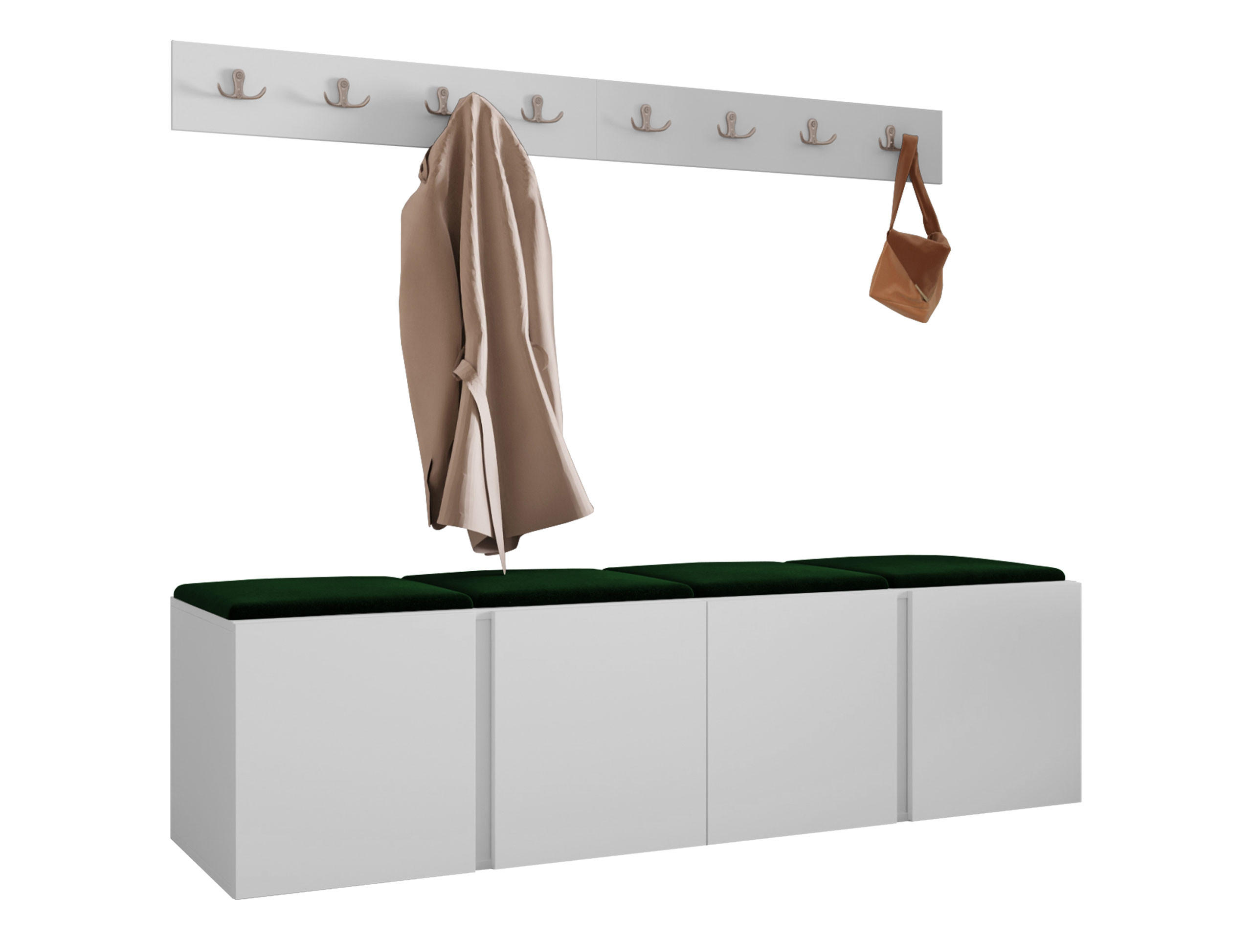 Mirjan24 Garderoben-Set Weiß, Grün 168x42x46 cm