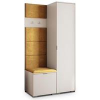 GARDEROBENSCHRANK LORI 95/181/51 cm Modern Garderobe-Set Kaschmir - Kaschmir/Gelb, Holzwerkstoff (95/181/51cm) - MASSENO