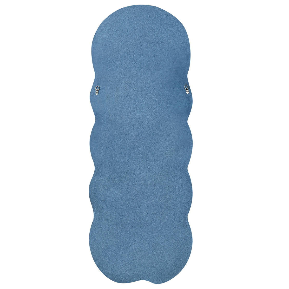 WANDSPIEGEL Samtstoff blau asymmetrisch 57/160 cm Lacs - Blau, Textil (57/160/3cm) - Beliani