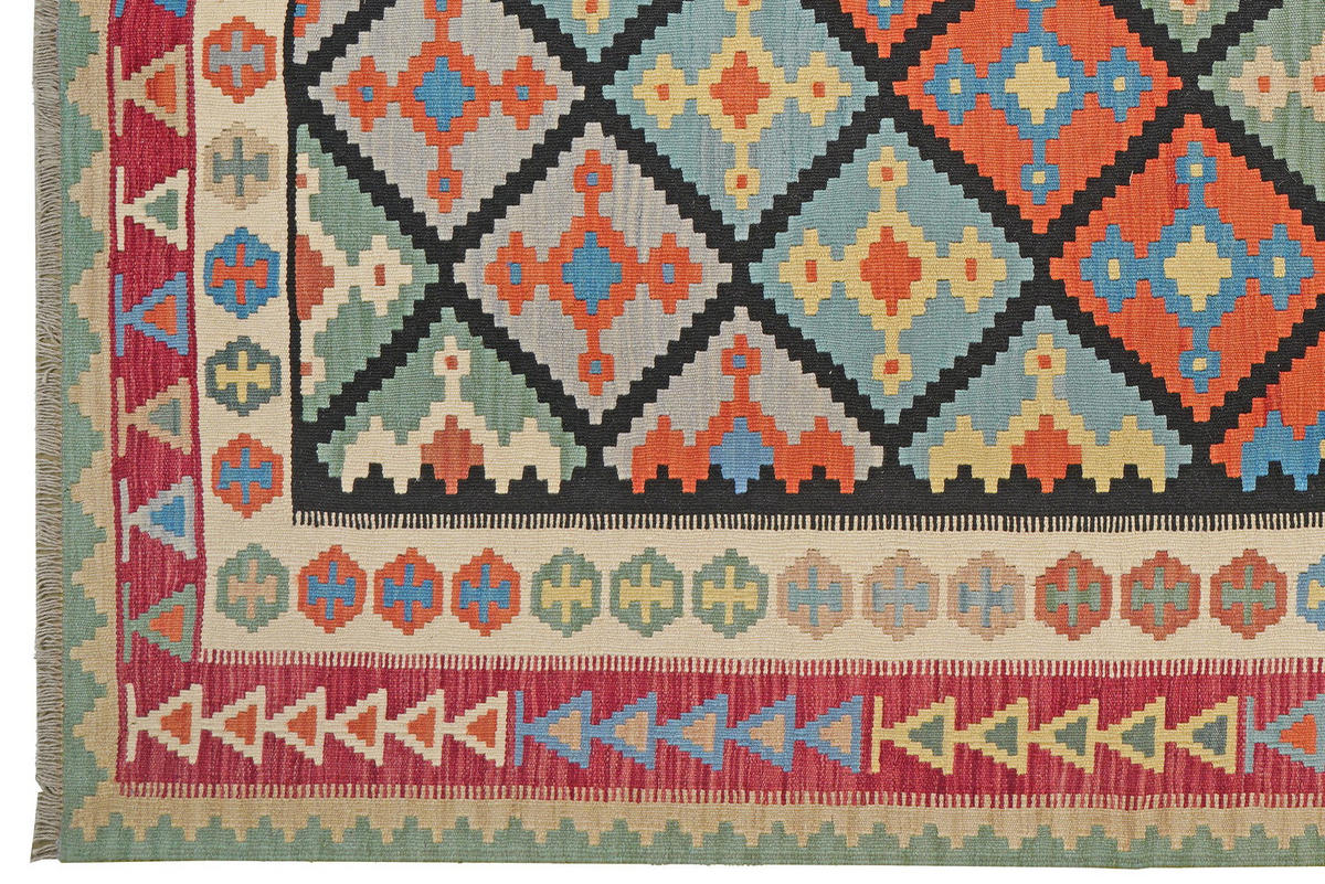 HANDWEBTEPPICH Gashgai Kelim Schwarz, Bunt 289/209 cm Schurwolle - Multicolor, Textil (209/289cm) - Looma