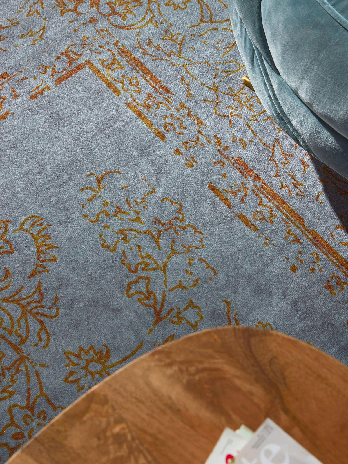 VINTAGE-TEPPICH Miray waschbar 200/300 cm - Orange/Grau, Kunststoff (200/300cm) - benuta Nest