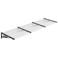 TÜRVORDACH Schwarz Und Transparent 297.5/90 Cm Polycarbonat - Transparent, Kunststoff (297.5/27.5/90cm) - vidaXL