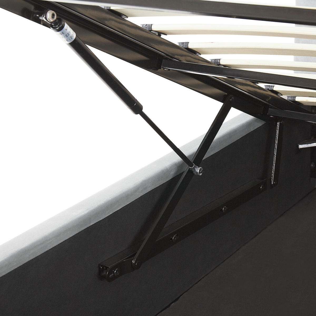 POLSTERBETT 180/200cm Hellgrau Lorient - Hellgrau, Textil (180/200cm) - Beliani