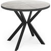 ESSTISCH Vincento runder ausziehbar, Grauer Beton 120-200/120/76 cm - Hellgrau/Schwarz, Holzwerkstoff/Metall (120/120/76cm) - WFL GROUP