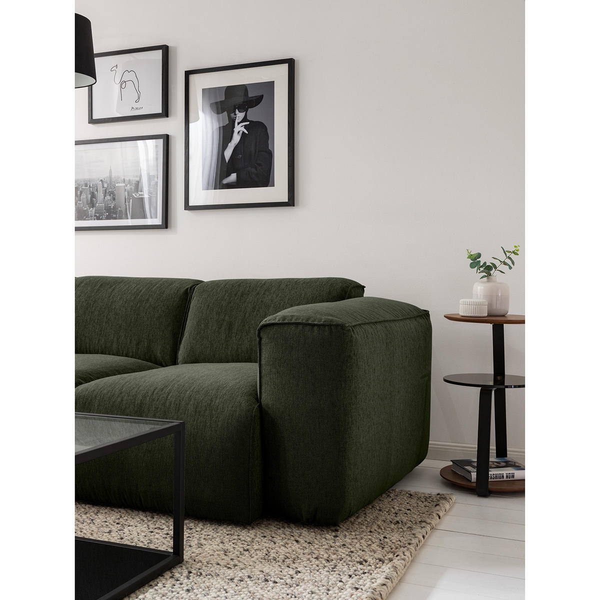 3-SITZER ECKSOFA mit Longchair - Schwarz/Grau, Kunststoff/Textil (251/173cm) - home24