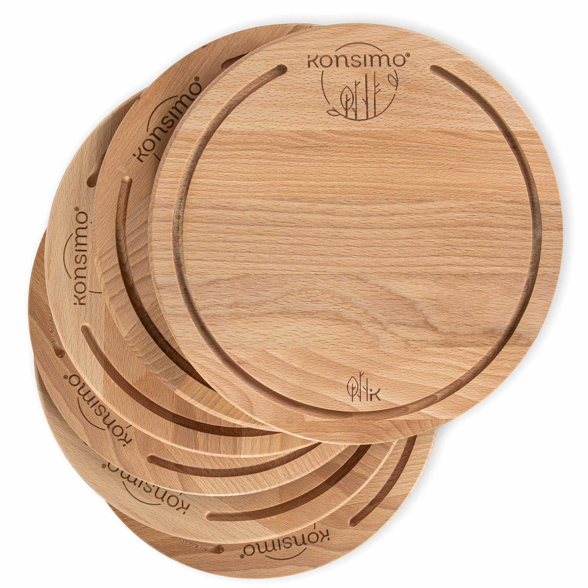 SCHNEIDEBRETT Holz Buche geölt LESTE 6-tlg - Buchefarben, Holz (32/32cm) - KONSIMO®