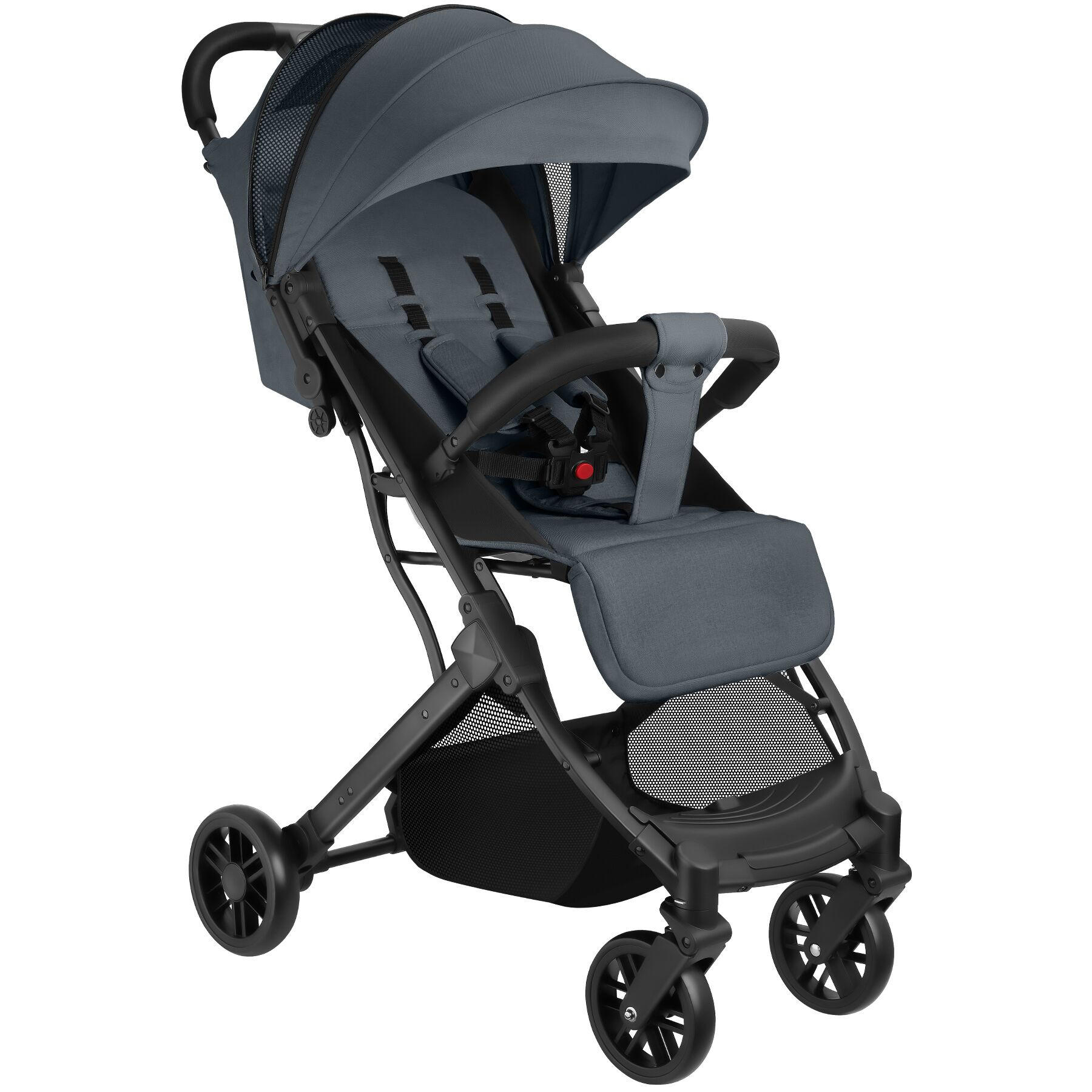 BUGGY-KINDERWAGEN Finn,für 0 bis 36 Monate geeignet, Belastbarkeit 15 kg,anthrazit - Anthrazit, Textil (95/51/105cm) - tectake
