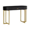 KONSOLENSCHREIBTISCH mit 1 Schublade - MDF lackiert & Metall - Schwarz & Goldfarben - TORELI - Schwarz, Holz (120/45/76cm) - Pascal Morabito
