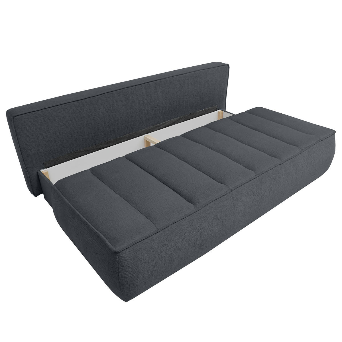 SCHLAFOSOFA Doris mit Schlaffunktion und Bettkasten, DL-System, Schwarz - Schwarz, Textil (210/88/100cm) - Beautysofa