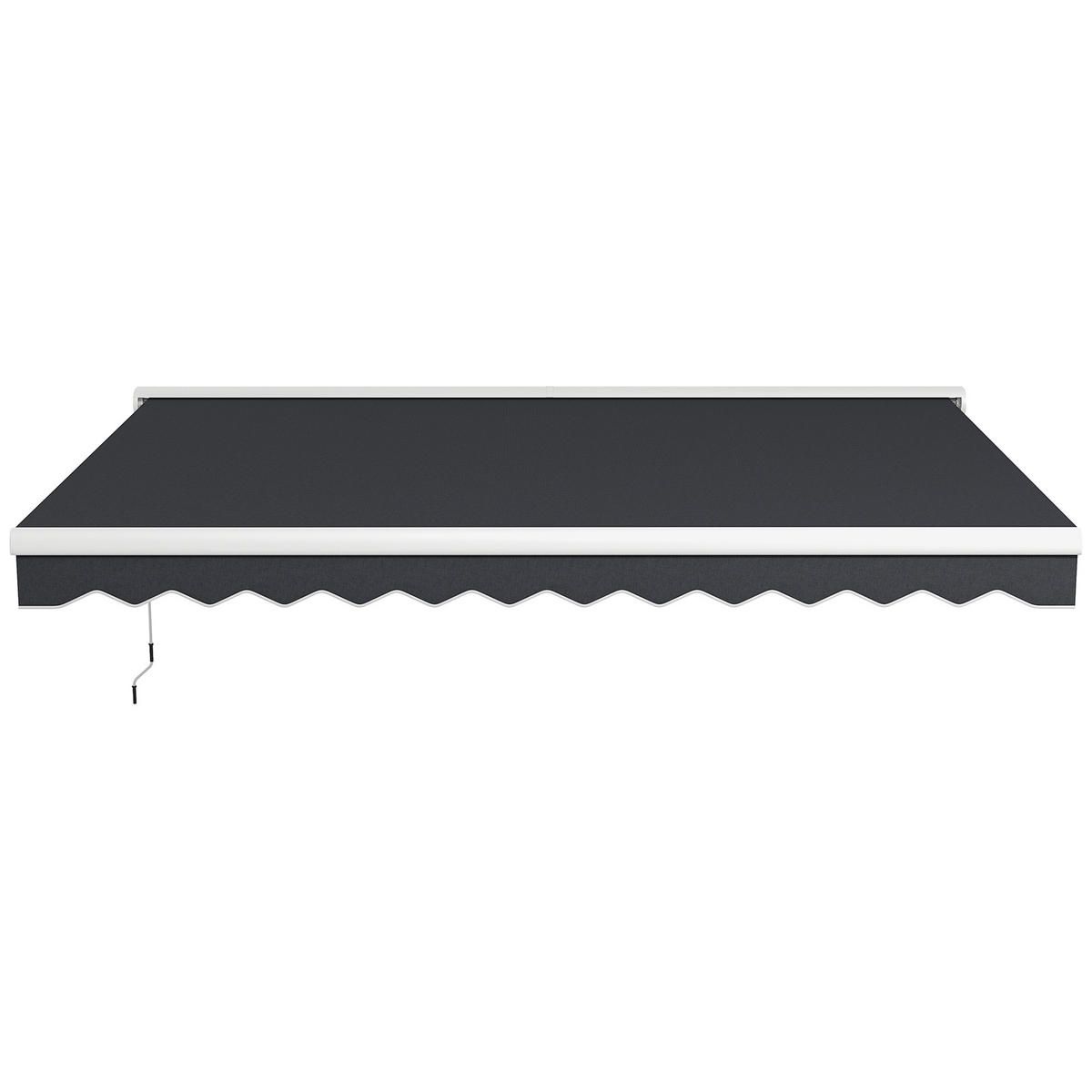 MARKISE, elektrisch/manuell ausfahrbar, Halbkassette, Fernbedienung, Aluminiumrahmen, 4 x 3 m, Grau - Grau, Metall (395/150/300cm)