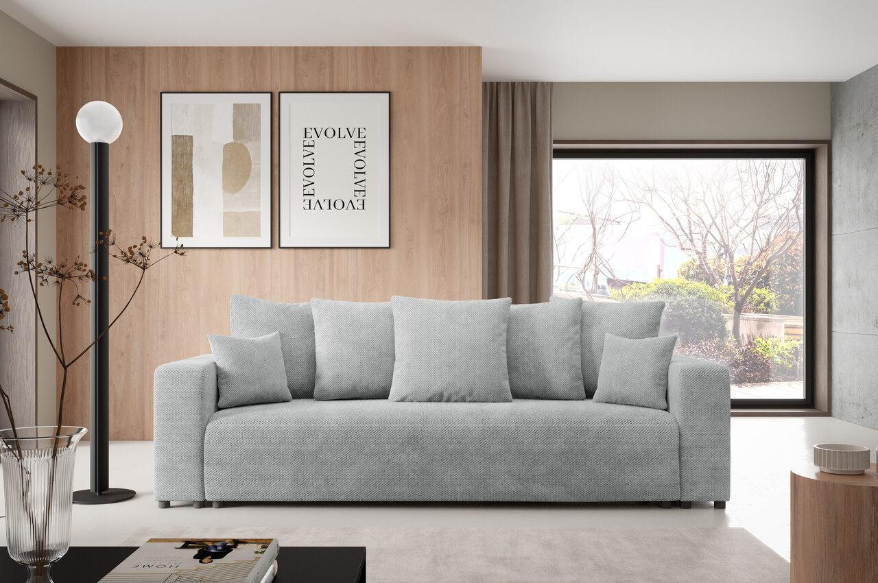 SCHLAFSOFA mit Bettkasten Grau - Grau, Textil (247/88/93cm) - Furnisell