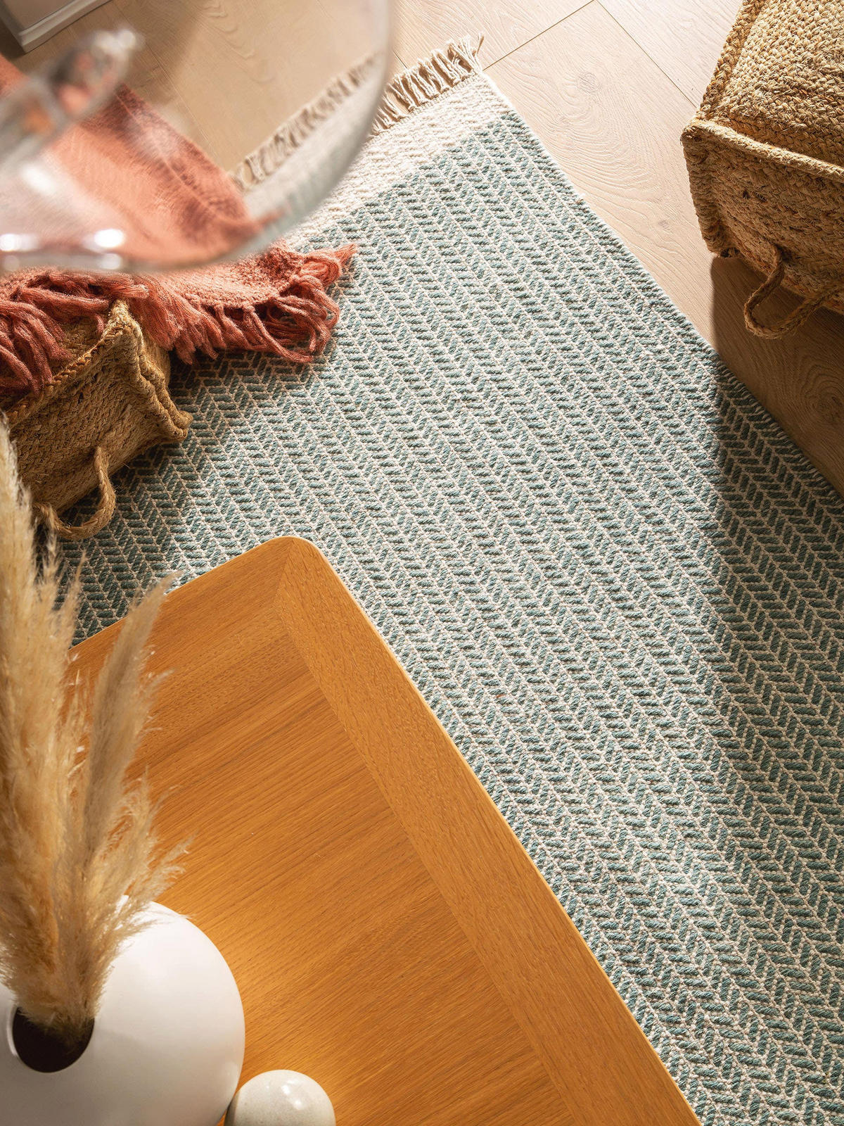 WOLLTEPPICH Kim Mint 200x300 cm - Mintgrün, Textil (200/300cm) - benuta Pure