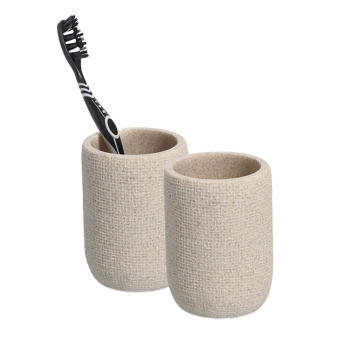BADACCESSOIRES Natural - Beige, 4-teiliges Set - Beige, Stein (8/19.8/8cm) - Zeller Present