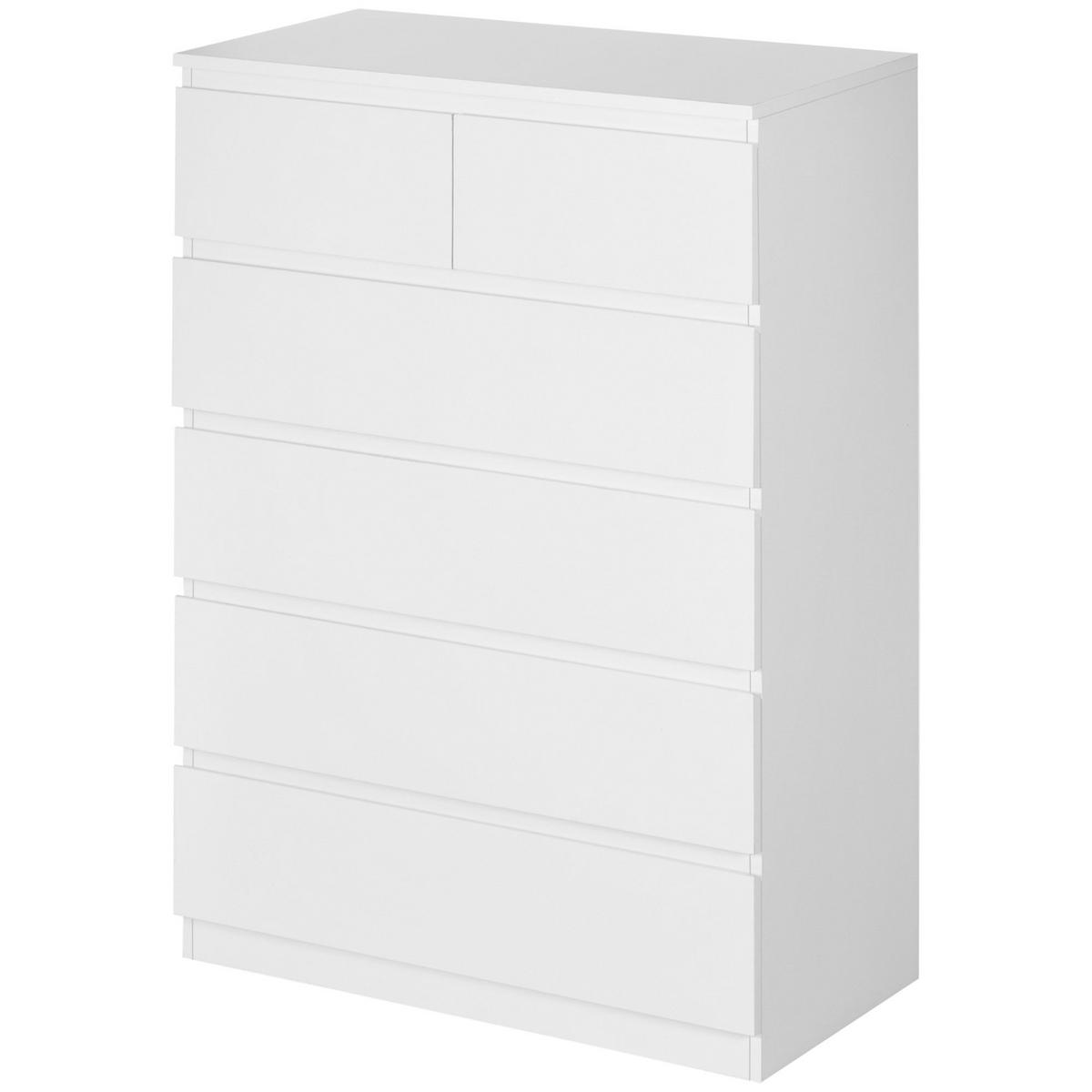 KOMMODE Weiß 80/39/115 cm - Weiß, Holzwerkstoff (80/115/39cm) - PANGIVO