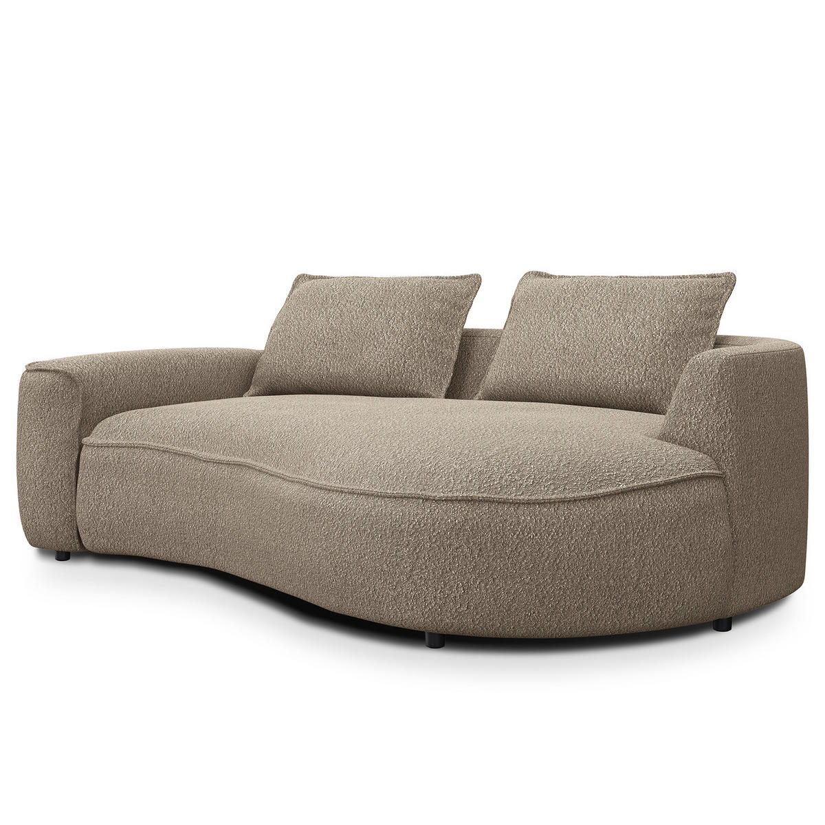 2,5-SITZER SOFA - Beige/Schwarz, Kunststoff/Textil (217/82/146cm) - home24