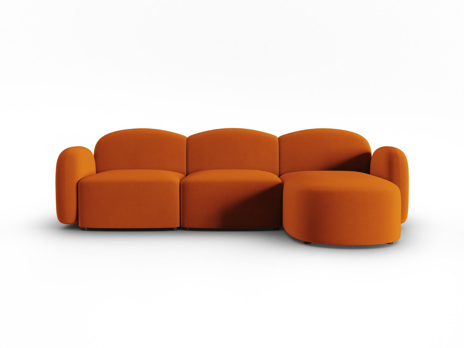 ECKSOFA rechts Blair aus Samt terrakotta 4 Sitzplätze - Terra cotta, Textil (155/272cm) - Micadoni