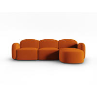 ECKSOFA rechts Blair aus Samt terrakotta 4 Sitzplätze - Terra cotta, Textil (155/272cm) - Micadoni