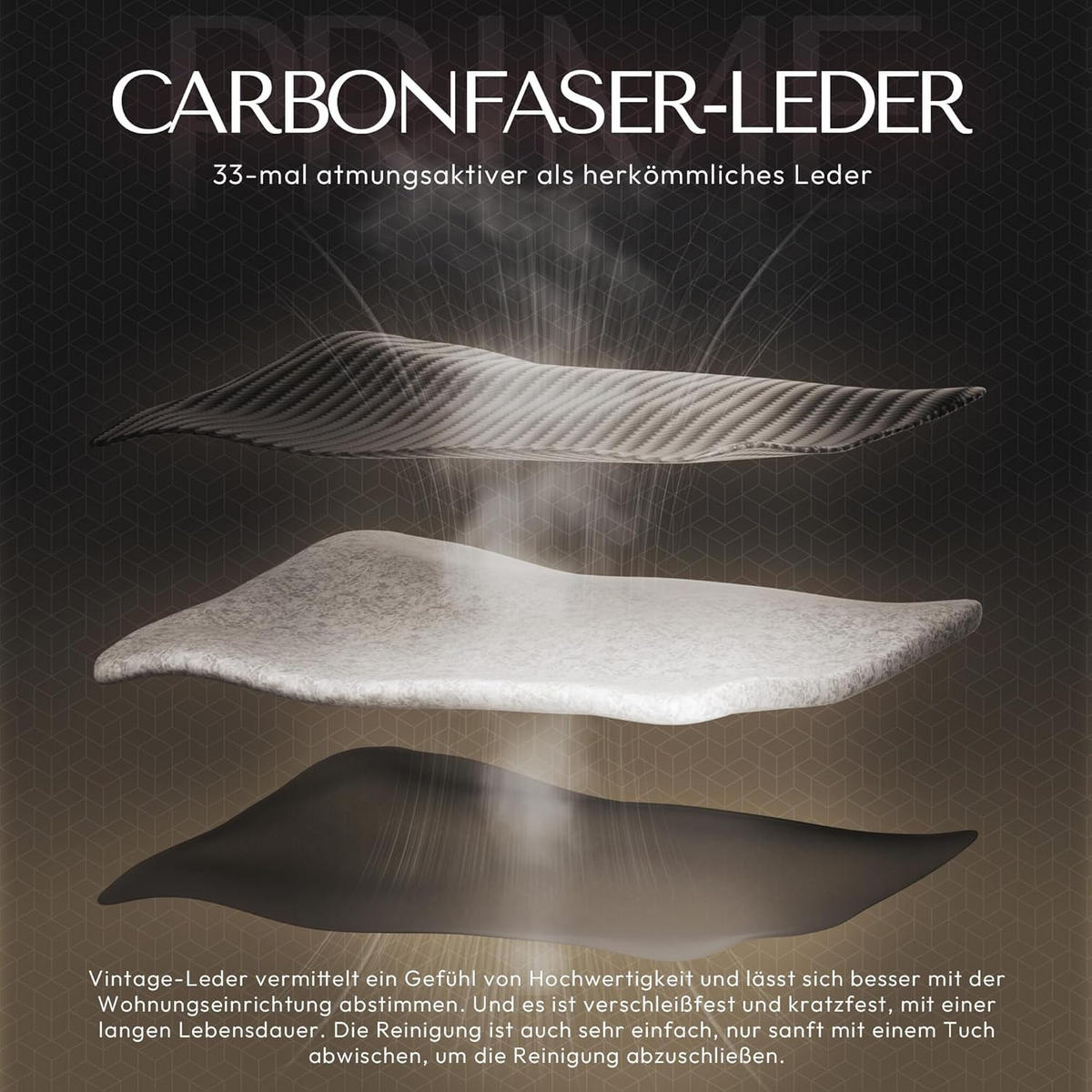 GAMING-STUHL Ergonomisch Verstellbarer 90°-170° Für Homeoffice/Gaming - Schwarz, Leder (60/115/60cm)