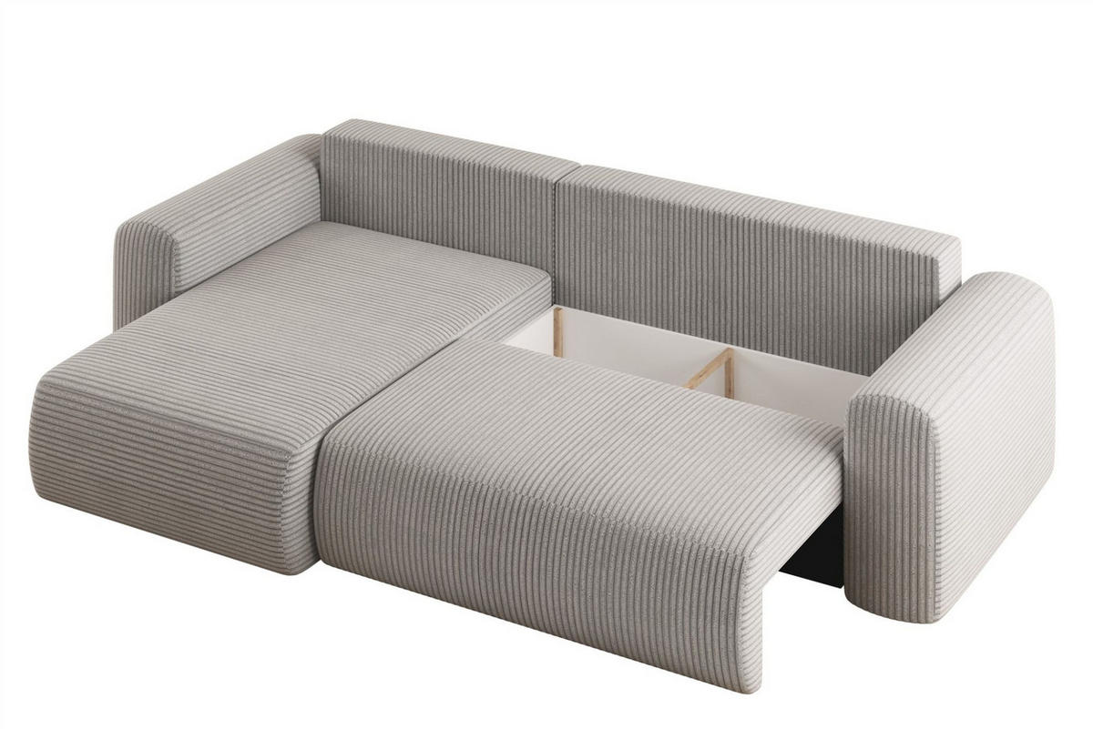 ECKSOFA Flora In Poso - Schwarz, Holzwerkstoff/Textil (145/272cm) - Fun Möbel