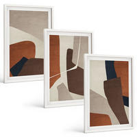 BILDER SET 3er Set - 40x60 cm Weißer Rahmen - Abstrakte moderne Strukturen - Weiß, Kunststoff (40/60cm) - TULUP