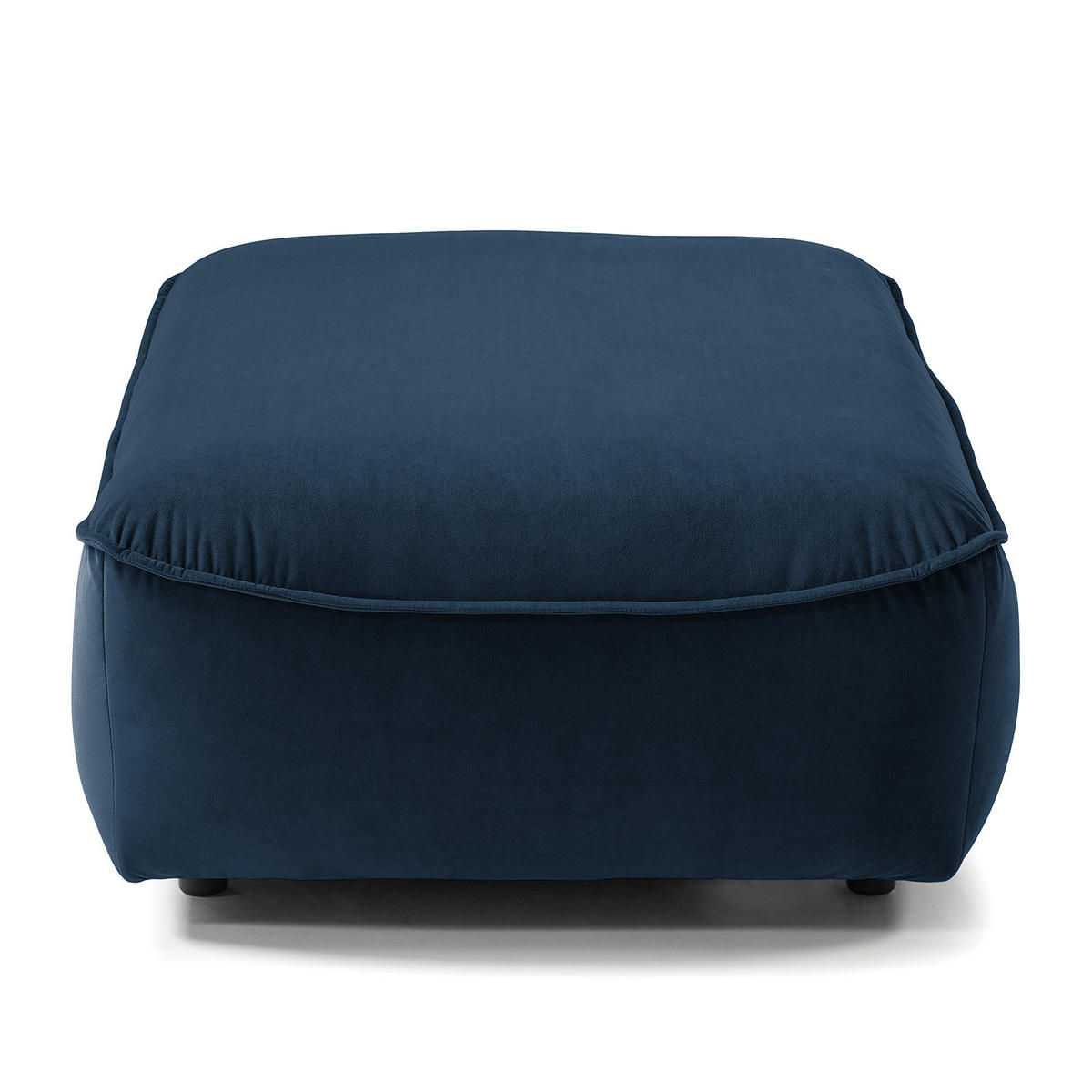 POLSTERHOCKER - Schwarz/Dunkelblau, Kunststoff/Textil (99/40/82cm) - home24