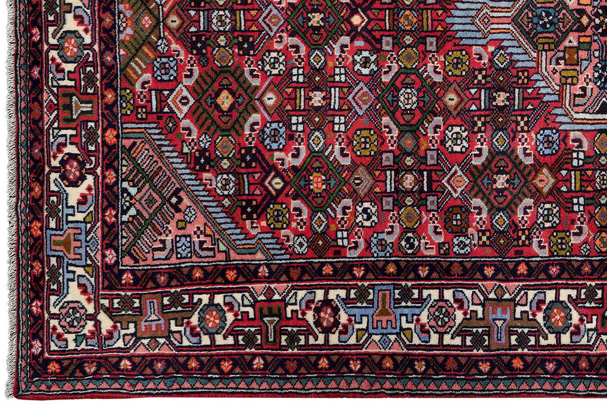 ORIENTTEPPICH handgeknüpft Assadabad Rot 200/127 cm Schurwolle - Rot, Textil (127/200cm) - Looma