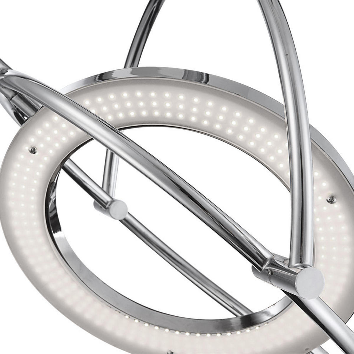 LED HÄNGELEUCHTE Chrom Silber Ring Design - Silberfarben, Metall (43.5/43.5/96cm) - Globo Lighting