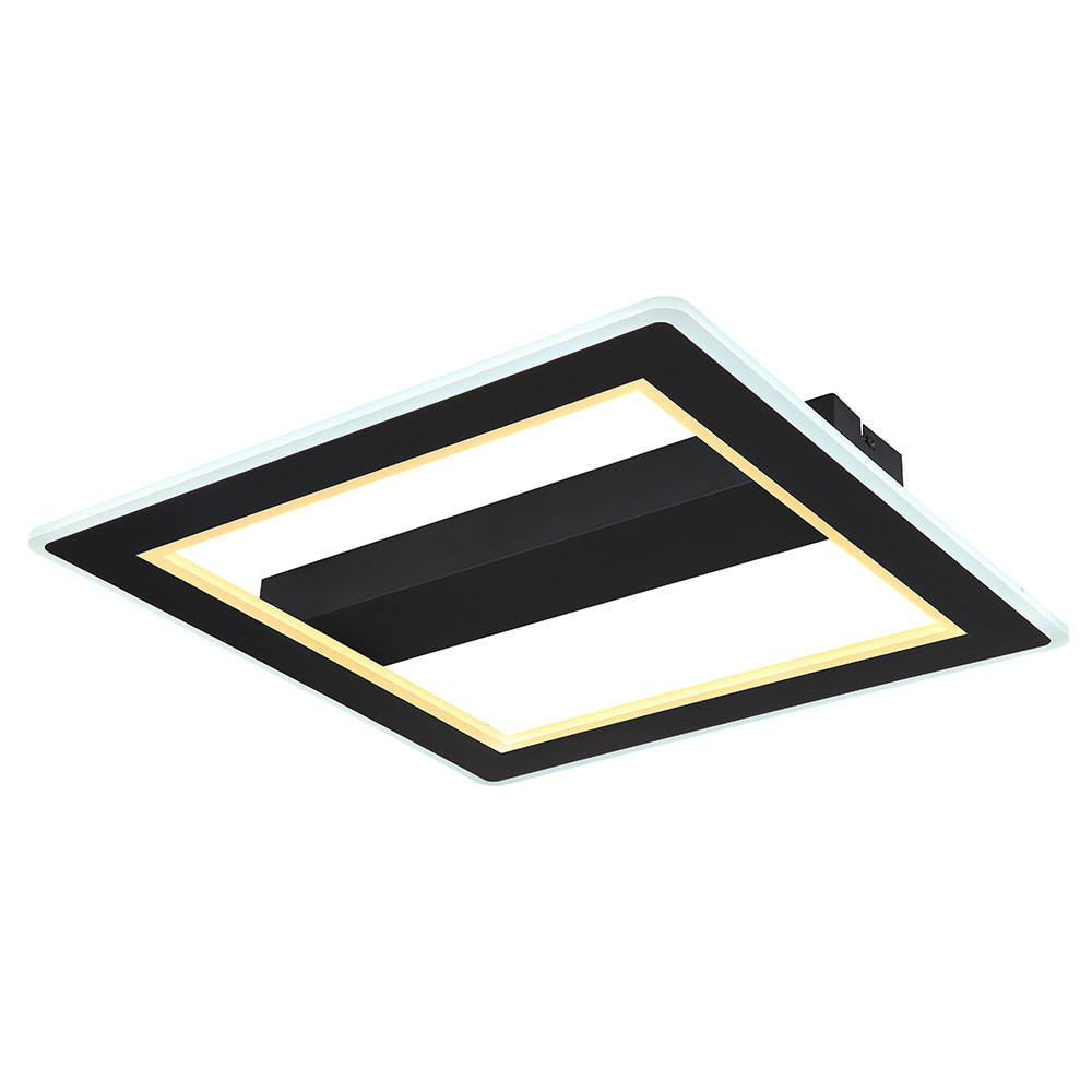 LED DECKENLEUCHTE Mattia Metall Schwarz - Schwarz, Metall (45/45/5cm) - Globo Lighting