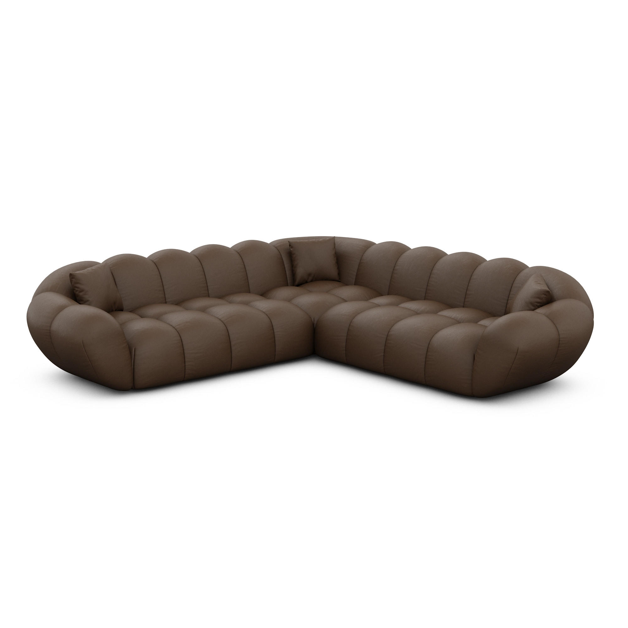 ECKSOFA Liva Dunkelbraun Kunstleder - Dunkelbraun, Kunststoff (258/258cm) - VAROYAL