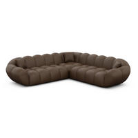 ECKSOFA Liva Dunkelbraun Echtleder - Dunkelbraun, Leder (258/258cm) - VAROYAL