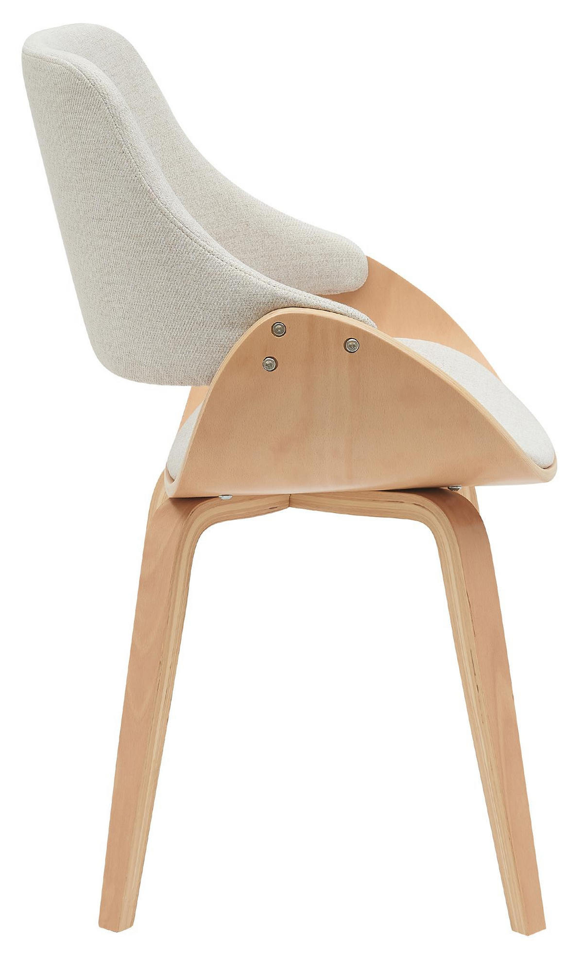 ESSZIMMERSTUHL Stoff Natura/Creme - Eukalyptusholzfarben/Walnussfarben, Holz/Textil (52/86/54cm) - CLP