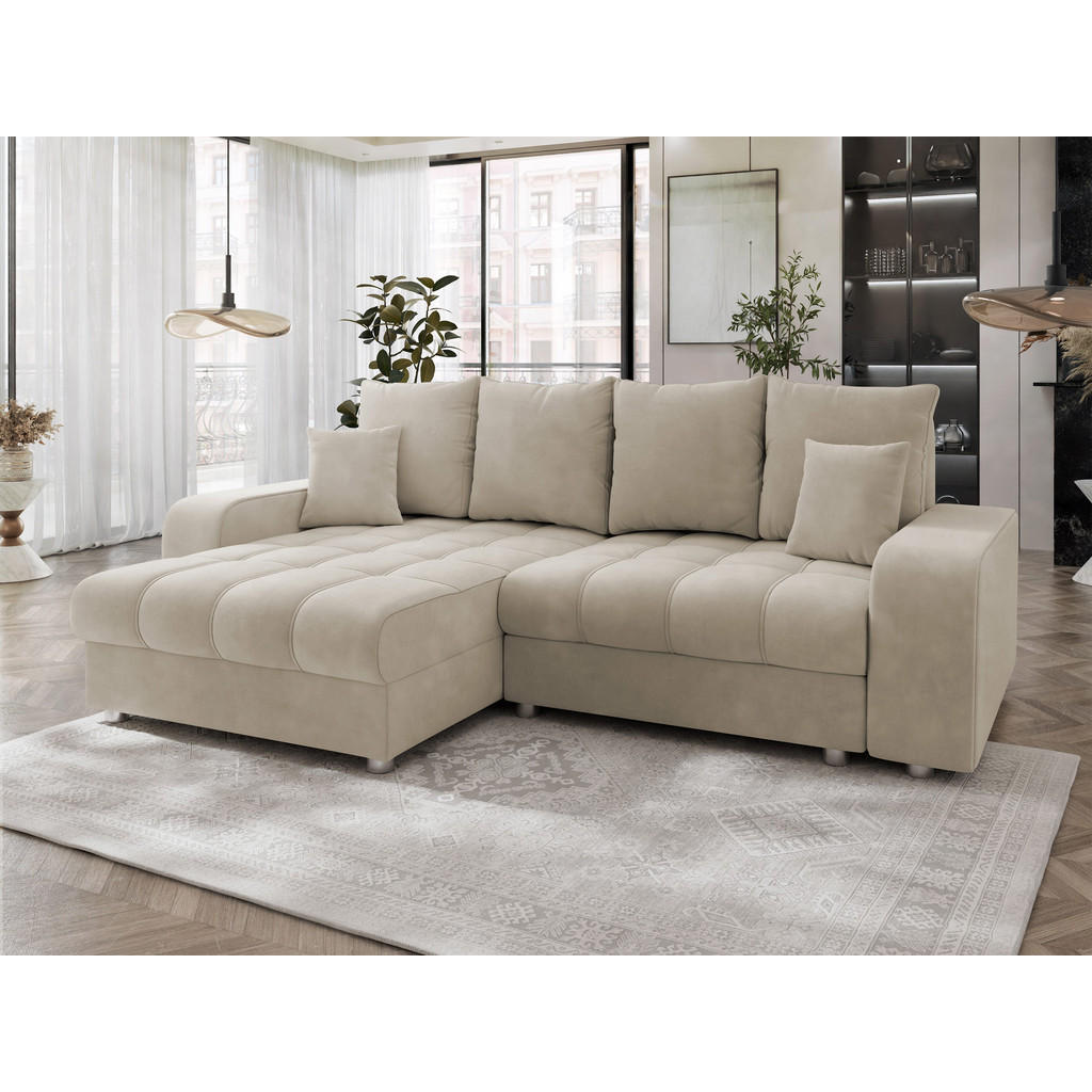 Thumbnail - Mirjan24 Ecksofa, Beige, Textil, 4-Sitzer, L-Form,L-Form, 250x166 cm, Wohnzimmer, Sofas & Couches, Wohnlandschaften, Eck...