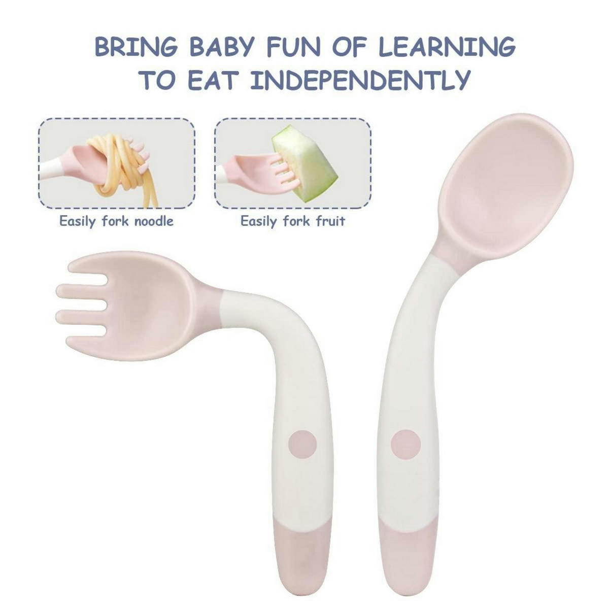 BABYBESTECK 4-teiliges Set BPA-frei Lila Beige - Multicolor, Kunststoff