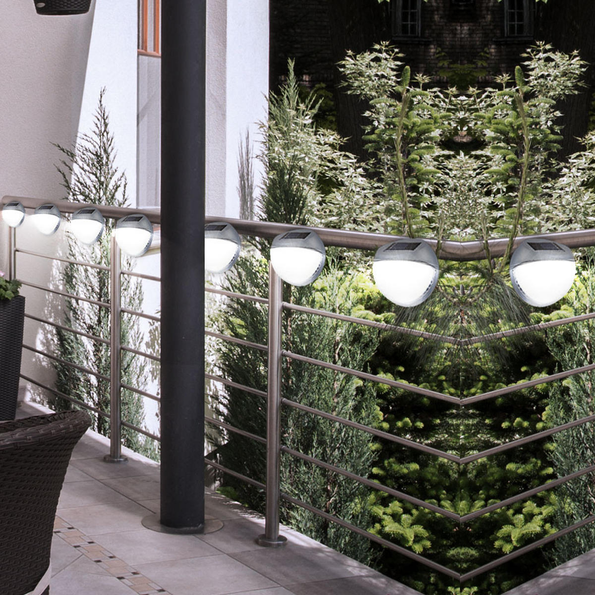 LED AUSSENLEUCHTE Kunststoff Grau 6er Set - Grau, Kunststoff (4/4/4cm) - Globo Lighting