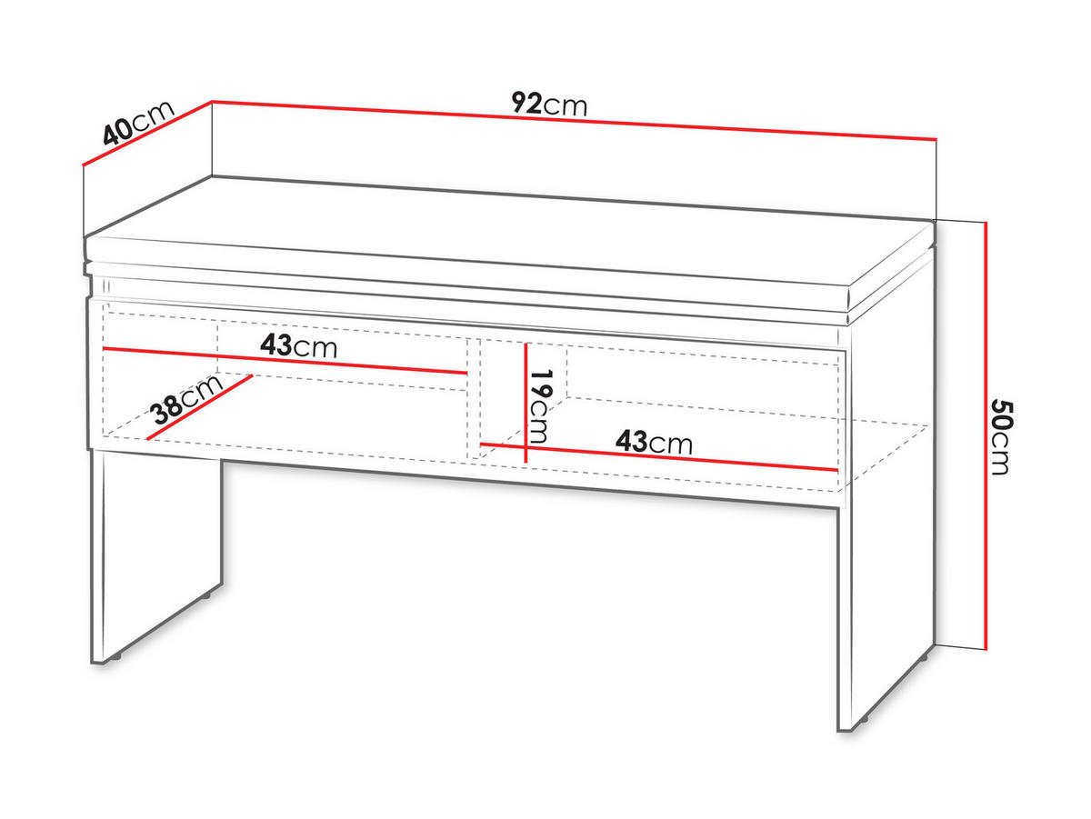 SCHUHBANK Simply 1K SM03 - Weiß, Holzwerkstoff (92/50/40cm) - MIRJAN24