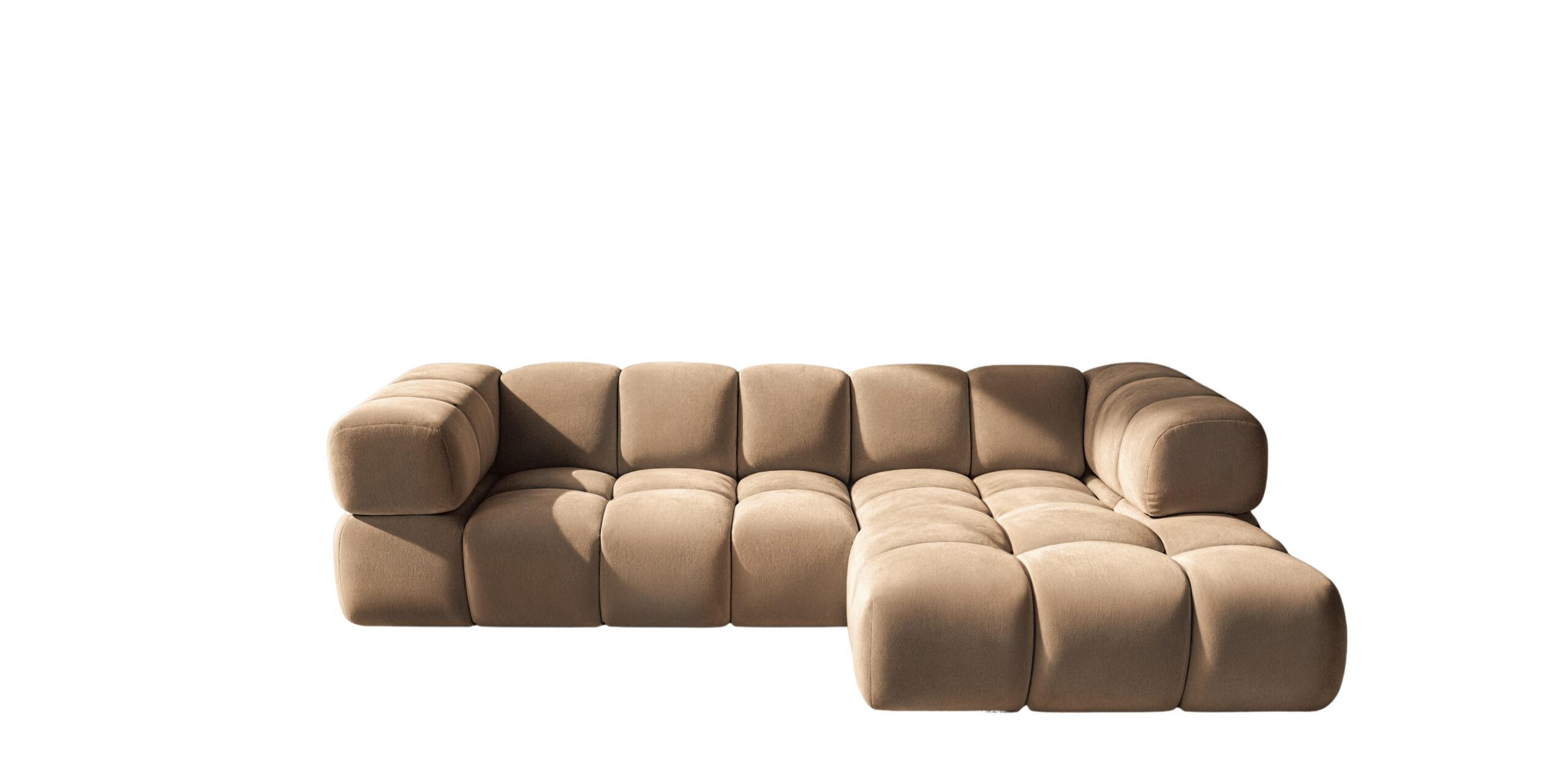 ECKSOFA L-Form Averro, stoff Bluvel, Latte, Rechts - Beige, Holz (280/150cm) - Kaiser Möbel