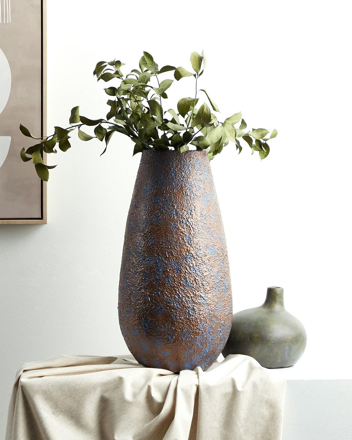 DEKOVASE Keramik braun Brivas - Braun, Keramik (49cm) - Beliani