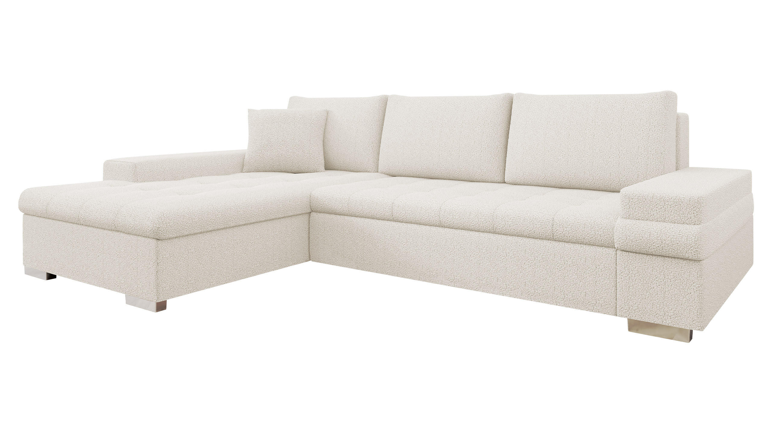 ECKSOFA Bangkok Mini Premium - Silberfarben/Naturfarben, Holz/Textil (274/182cm) - MIRJAN24