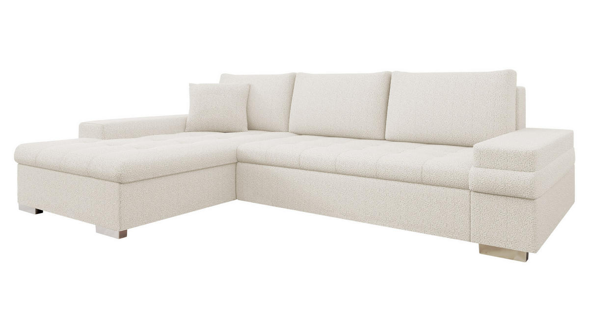 ECKSOFA Bangkok Mini Premium - Silberfarben/Naturfarben, Holz/Textil (274/182cm) - MIRJAN24