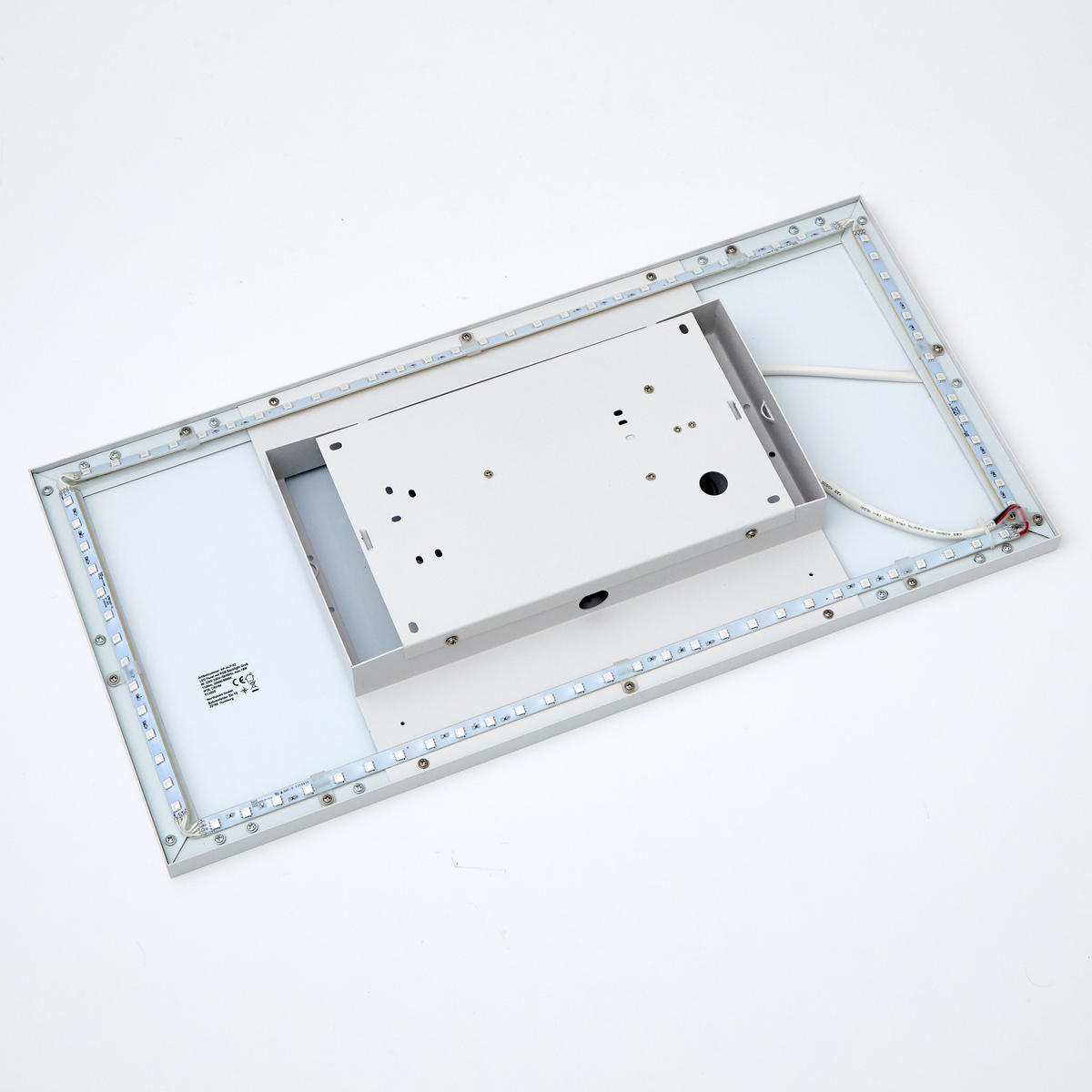 LED-DECKENLEUCHTE - dimmbar mit RGB-Hintergrundbeleuchtung und Fernbedienung für stimmungsvolle Beleuchtung, 60x30cm - Weiß, Kunststoff (66.5/34.5/10cm) - Northpoint