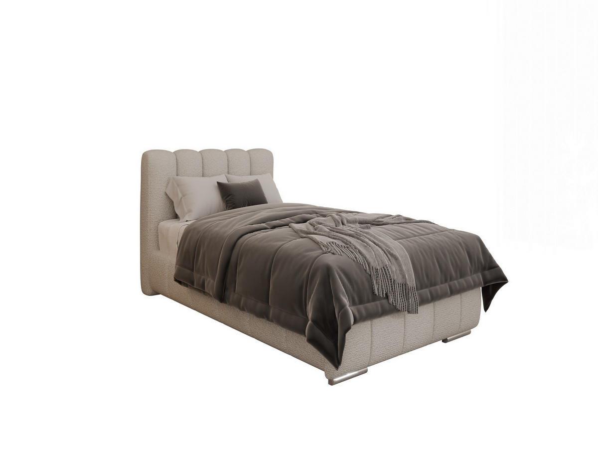 POLSTERBETT Zaira 90x200cm – Elegantes Polsterbett für modernen Wohnstil , ohne matratze, cappuccino - Cappuccino, Holz (90/200cm) - Panda Möbel