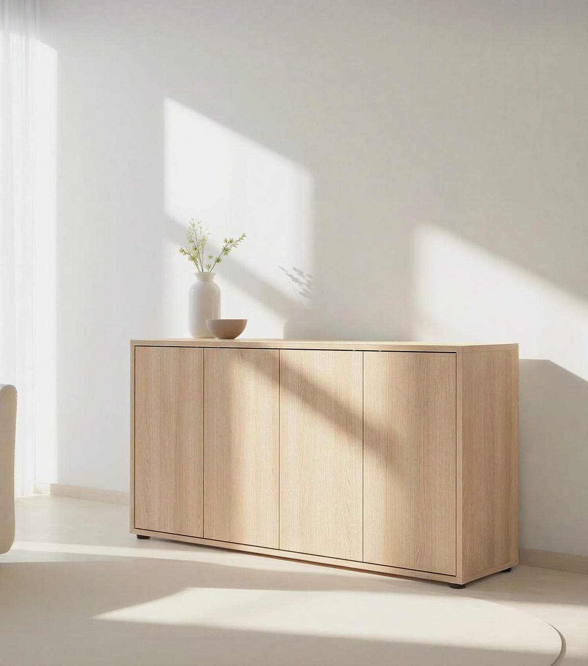 SIDEBOARD Die Horizontale - Braun, Holzwerkstoff (136/73/36cm) - Mokebo