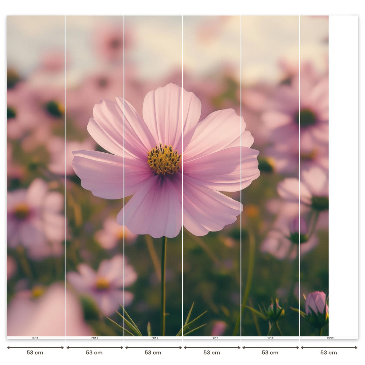 TAPETE - Blumen - Lila - Unscharf - 300x300 cm - Rosa, Papier (300/300cm) - OnlyWow