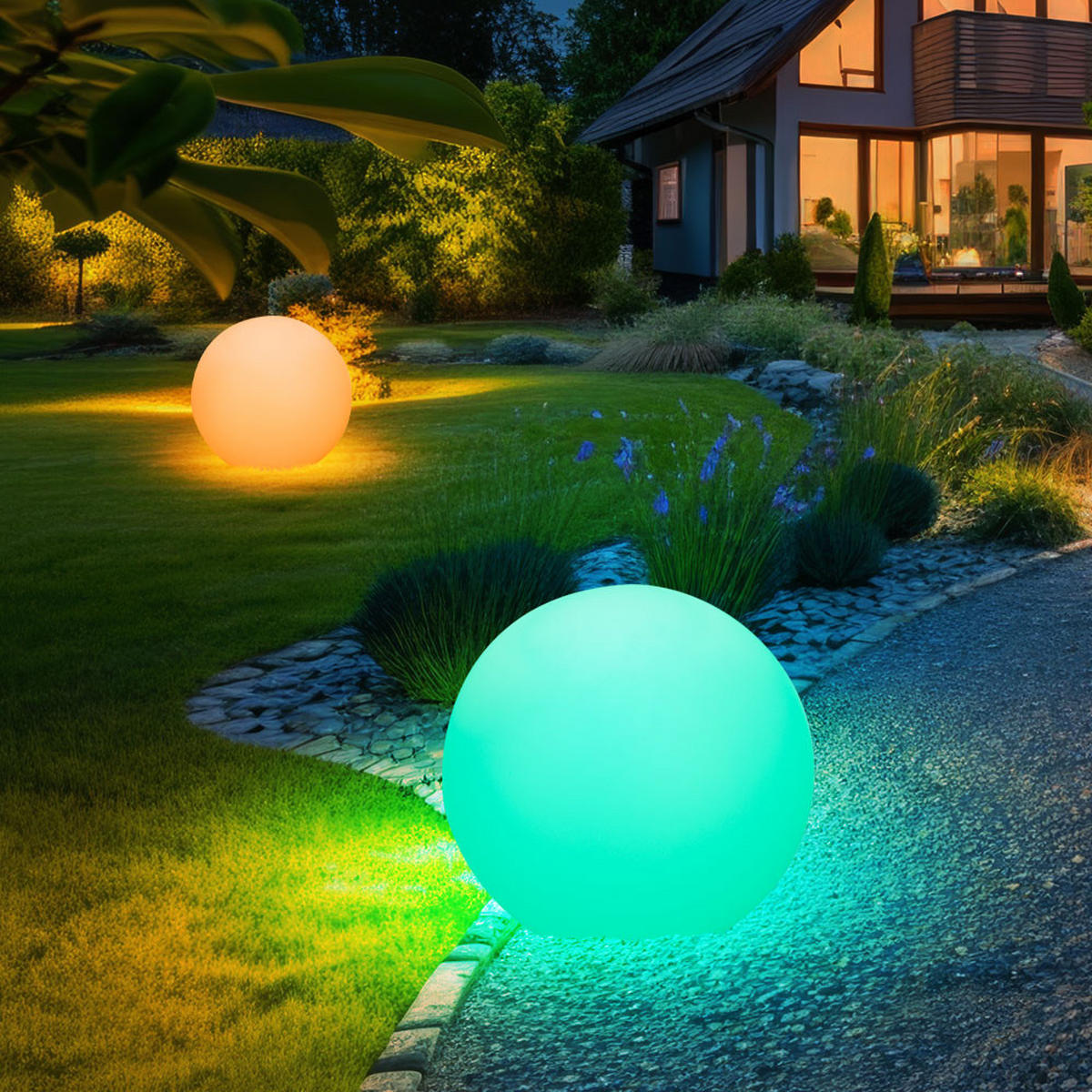 LED AUSSENLEUCHTE TOULA Weiß - Weiß, Kunststoff (30/30/45cm) - Globo Lighting